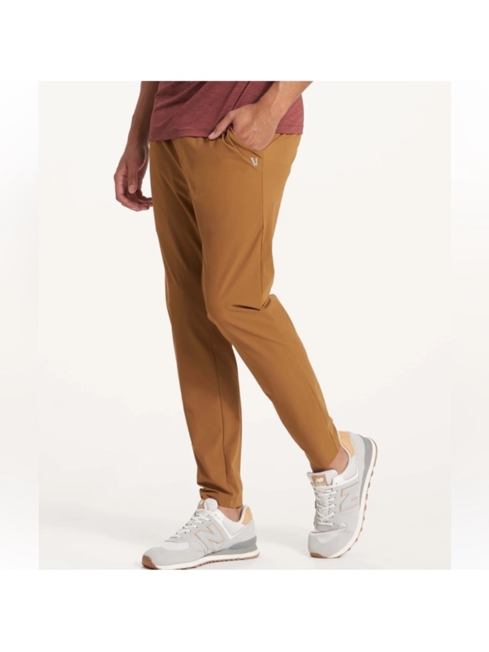 Vuori Fleet Jogger Pants Tapered Leg Caramel Brown Xl